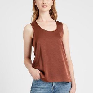 Washed Satin Curve Hem Tank Top NWT